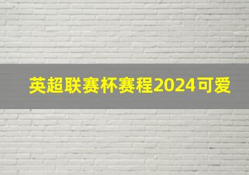 英超联赛杯赛程2024可爱