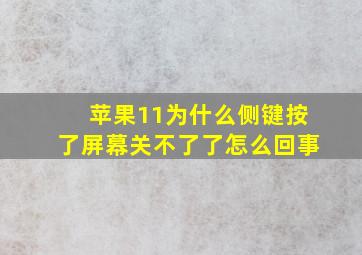 苹果11为什么侧键按了屏幕关不了了怎么回事