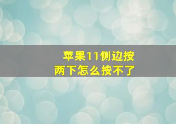 苹果11侧边按两下怎么按不了