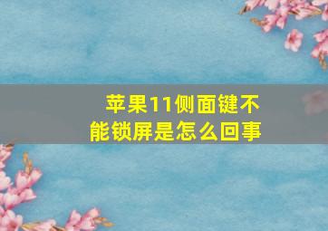 苹果11侧面键不能锁屏是怎么回事