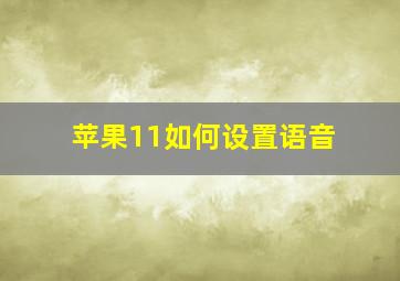 苹果11如何设置语音