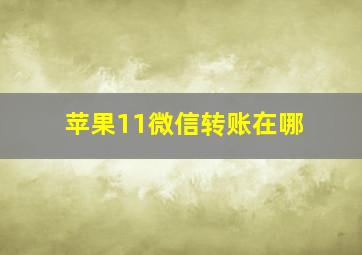 苹果11微信转账在哪