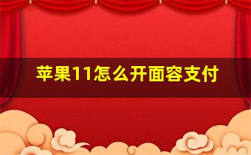 苹果11怎么开面容支付