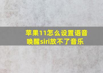 苹果11怎么设置语音唤醒siri放不了音乐