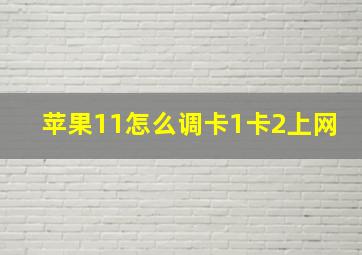 苹果11怎么调卡1卡2上网