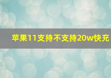 苹果11支持不支持20w快充