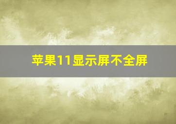 苹果11显示屏不全屏