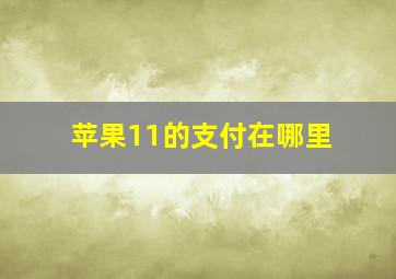 苹果11的支付在哪里