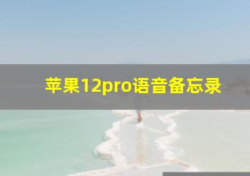 苹果12pro语音备忘录