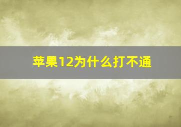 苹果12为什么打不通