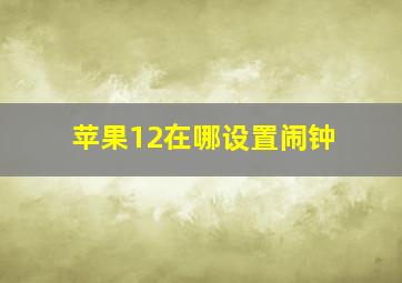 苹果12在哪设置闹钟