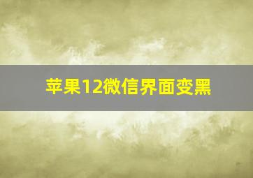 苹果12微信界面变黑