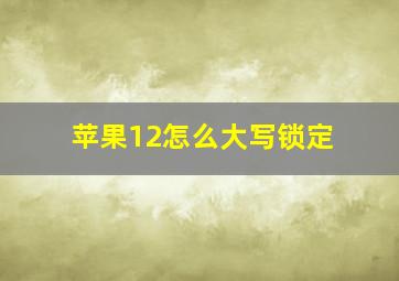 苹果12怎么大写锁定