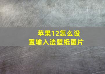 苹果12怎么设置输入法壁纸图片