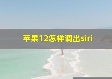 苹果12怎样调出siri