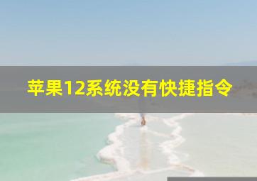 苹果12系统没有快捷指令