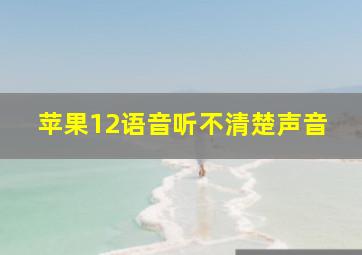 苹果12语音听不清楚声音