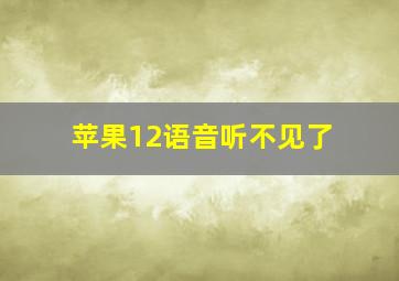 苹果12语音听不见了