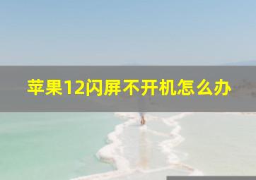 苹果12闪屏不开机怎么办