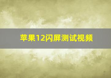 苹果12闪屏测试视频