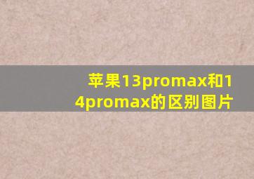 苹果13promax和14promax的区别图片