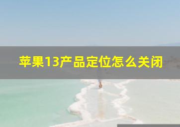 苹果13产品定位怎么关闭