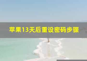 苹果13天后重设密码步骤