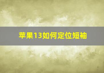 苹果13如何定位短袖