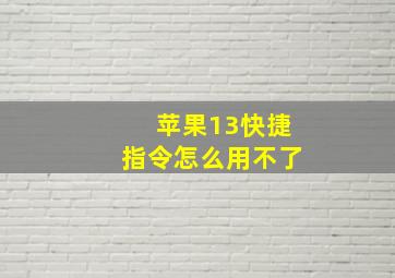 苹果13快捷指令怎么用不了