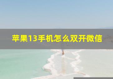 苹果13手机怎么双开微信