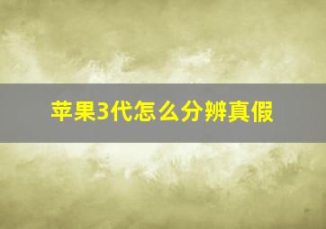 苹果3代怎么分辨真假