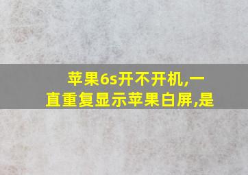 苹果6s开不开机,一直重复显示苹果白屏,是