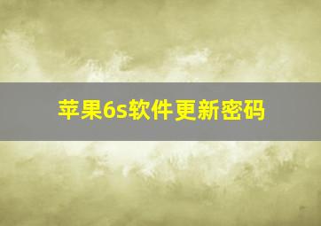 苹果6s软件更新密码