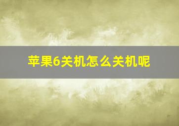 苹果6关机怎么关机呢