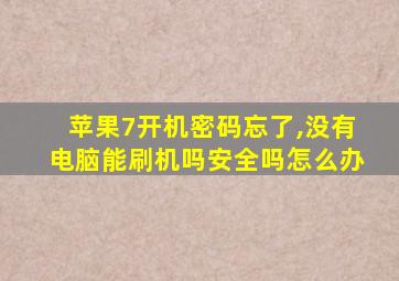 苹果7开机密码忘了,没有电脑能刷机吗安全吗怎么办