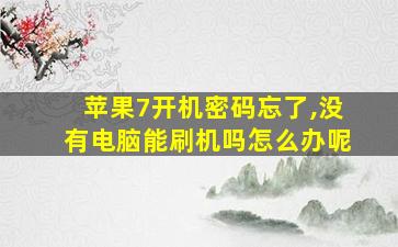 苹果7开机密码忘了,没有电脑能刷机吗怎么办呢