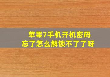 苹果7手机开机密码忘了怎么解锁不了了呀