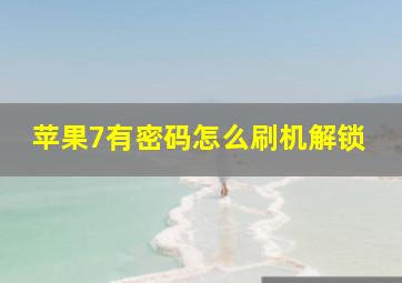 苹果7有密码怎么刷机解锁