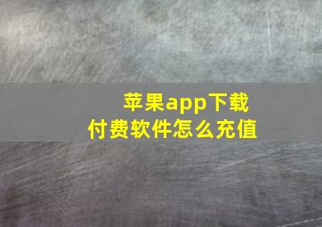 苹果app下载付费软件怎么充值