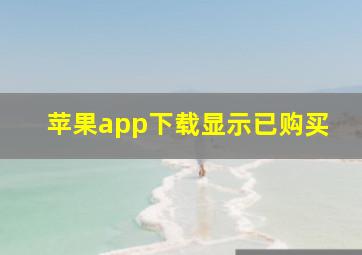 苹果app下载显示已购买