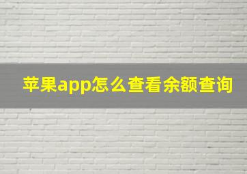 苹果app怎么查看余额查询