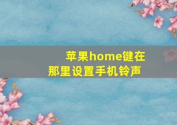 苹果home键在那里设置手机铃声