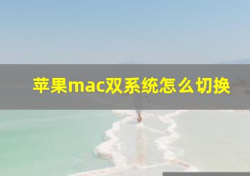 苹果mac双系统怎么切换