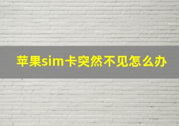 苹果sim卡突然不见怎么办