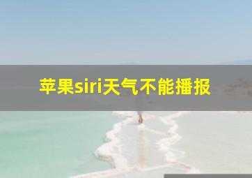 苹果siri天气不能播报