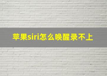 苹果siri怎么唤醒录不上