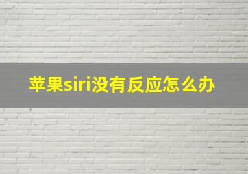 苹果siri没有反应怎么办