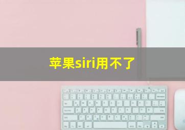 苹果siri用不了