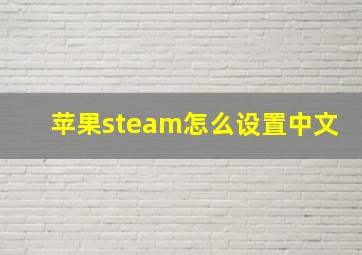 苹果steam怎么设置中文