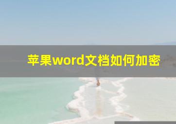 苹果word文档如何加密